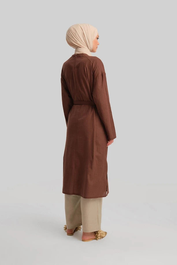 Belted Cotton Tunic Dress