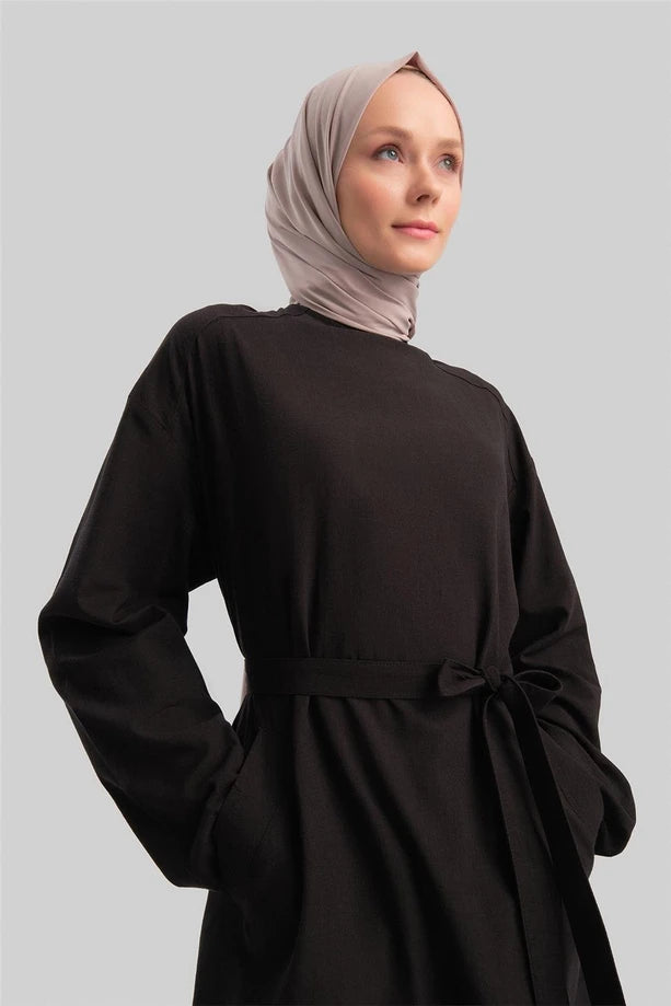Belted Cotton Tunic Dress