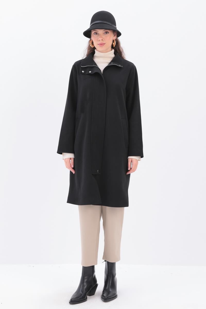 Allday Beige-water Float Open Collar Fleto Pocket Coat