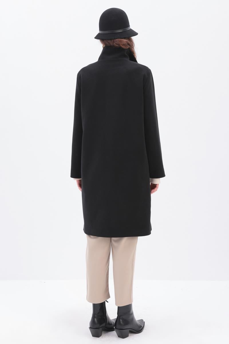 Allday Beige-water Float Open Collar Fleto Pocket Coat